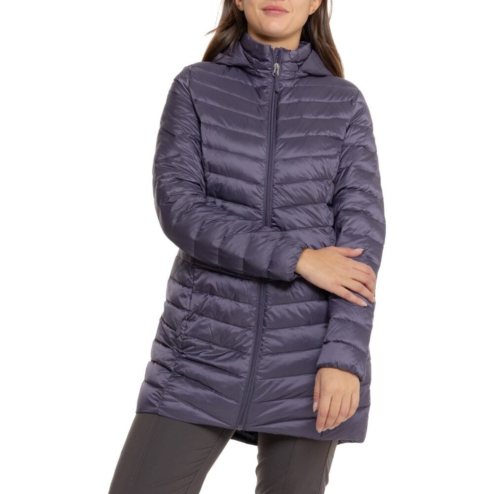 NEW 32 Degrees Quilted Packable Down Jacket - 3/4-Length, Detachable Hood 1225